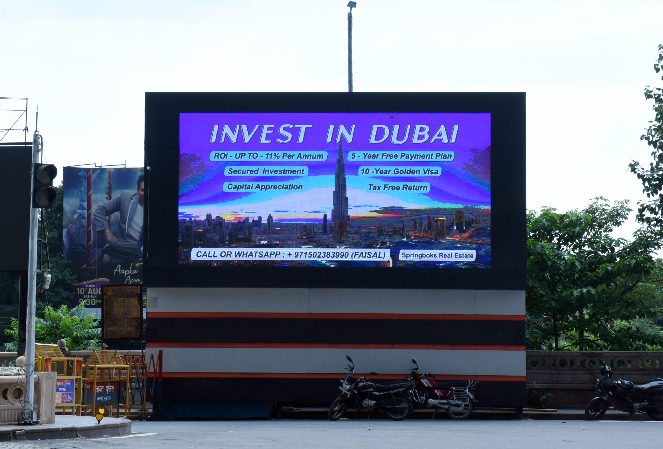 LED screen displaying Ads